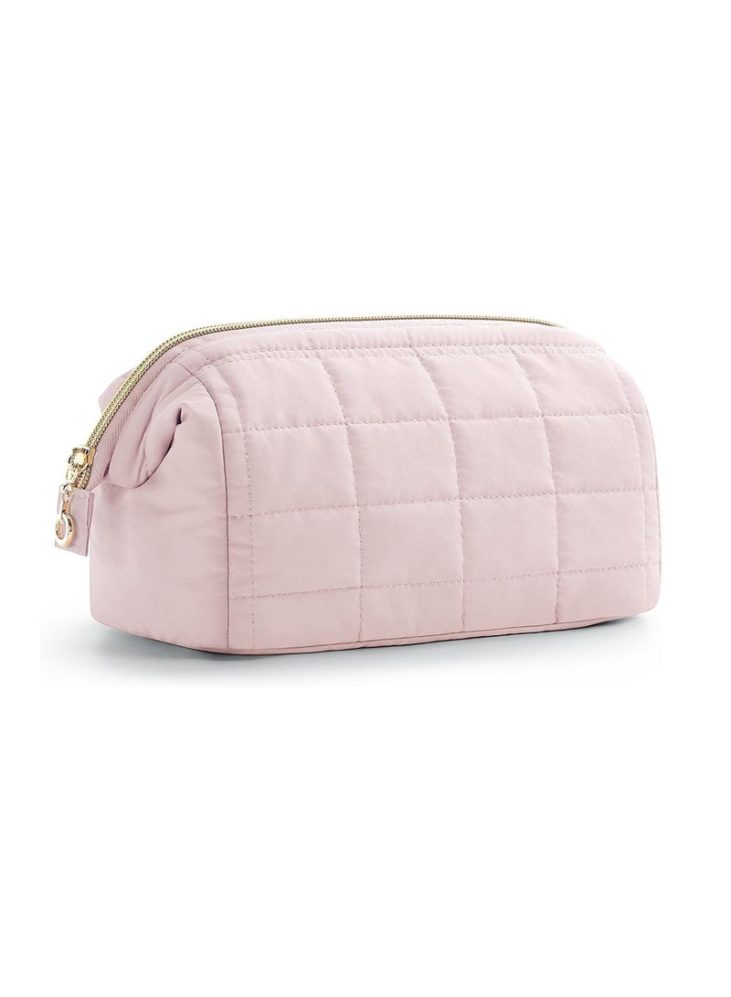 لينند حقيبة مستحضرات التجميل حقيبة السفر ، حقيبة مستحضرات التجميل ، حقيبة مستحضرات التجميل مجموعة واسعة من فتح جيب محفظة السفر يجب أن يكون اكسسوارات فرشاة ، الوردي - Image 2